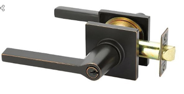 Emtek Helios Key In Lever Lockset Single Cylinder with Square Rosette