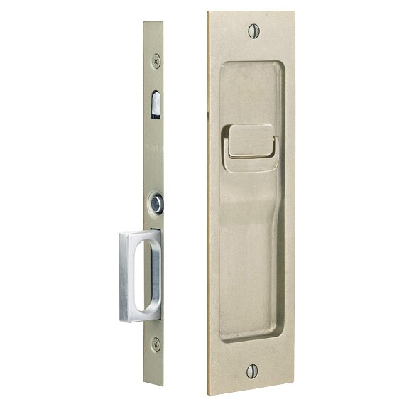 Emtek Sandcast Bronze Rustic Modern Rectangular Pocket Door Mortise Locks