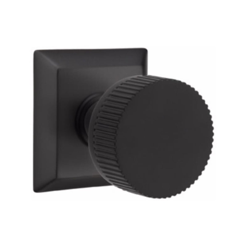 Emtek Select Conical Straight Knurled Concealed Screws Knob with Quincy Rosette