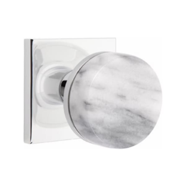 Emtek Select Conical White Marble Knob with Square Rosette