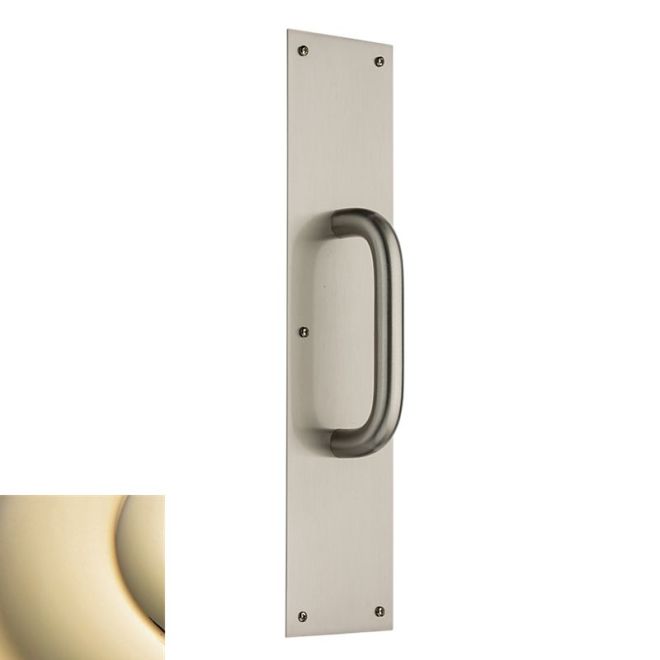 Baldwin 2355003 Pull Plate 3-1/2" x 15" with Contemporary Pull Lifetime Brass Finish - Lifetime Brass - Brass