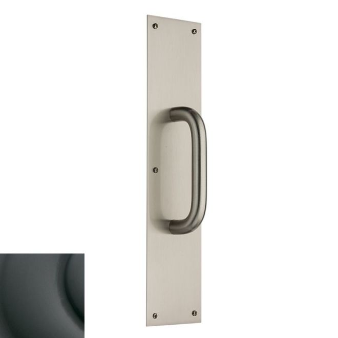 Baldwin 2355102 Pull Plate 3-1/2" x 15" with Contemporary Pull Oil Rubbed Bronze Finish - Oil Rubbed Bronze - Brass