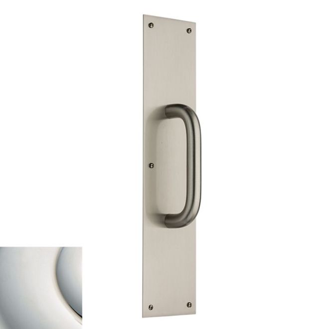 Baldwin 2355140 Pull Plate 3-1/2" x 15" with Contemporary Pull Bright Nickel Finish - Bright Nickel - Brass
