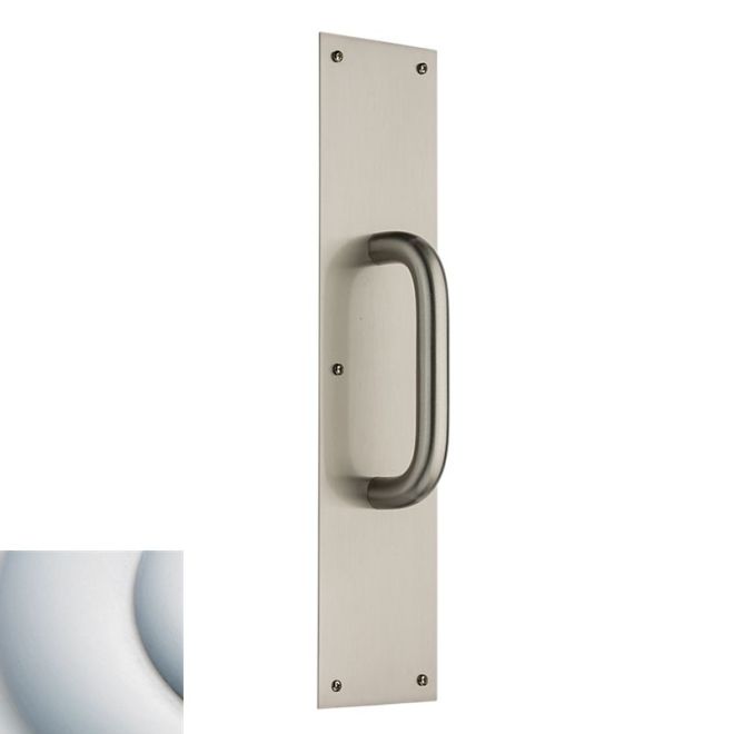 Baldwin 2355264 Pull Plate 3-1/2" x 15" with Contemporary Pull Satin Chrome Finish - Satin Chrome - Brass