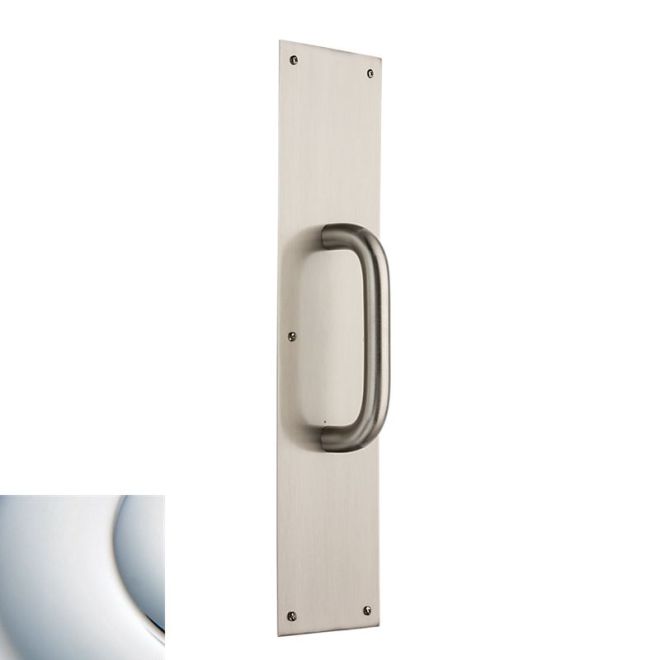 Baldwin 2357260 Pull Plate 4" x 16" with Contemporary Pull Bright Chrome Finish - Bright Chrome - Brass