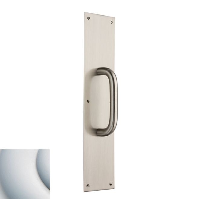 Baldwin 2357264 Pull Plate 4" x 16" with Contemporary Pull Satin Chrome Finish - Satin Chrome - Brass