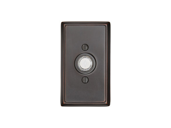 Emtek 2403 Doorbell Button with Rectangular Rosette