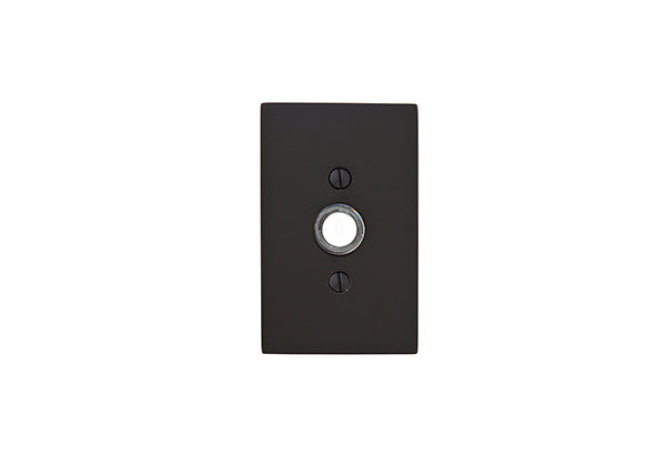 Emtek 2463 Doorbell Button with Modern Rectangular Rosette