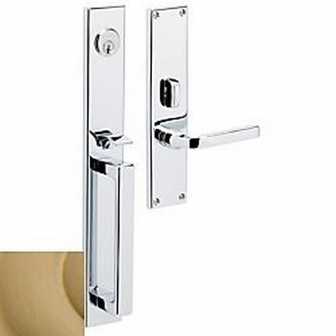 Baldwin 6976033RENT Minneapolis Right Hand Single Cylinder Entry Mortise Lock Trim Vintage Brass Finish - Right Hand - NA