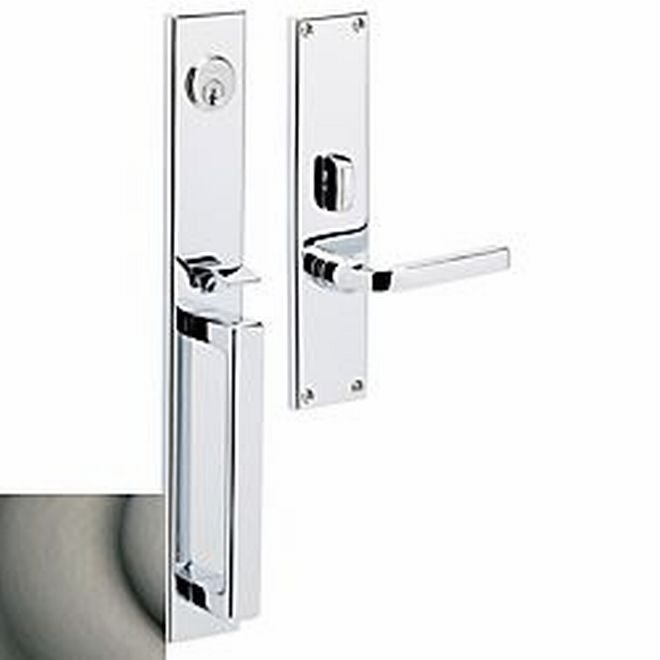 Baldwin 6976151RENT Minneapolis Right Hand Single Cylinder Entry Mortise Lock Trim Antique Nickel Finish - Right Hand - NA