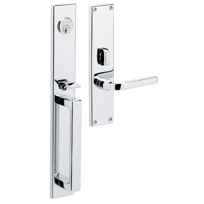 Baldwin 6976260RENT Minneapolis Right Hand Single Cylinder Entry Mortise Lock Trim Bright Chrome Finish - Right Hand - NA
