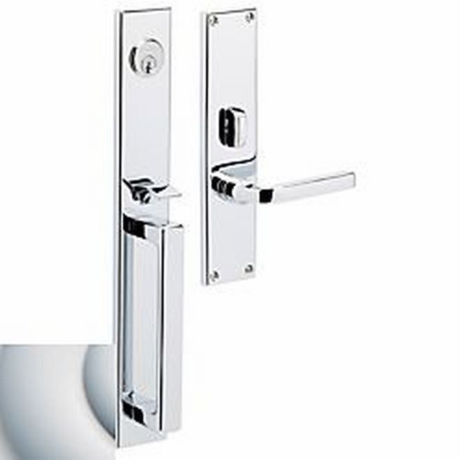 Baldwin 6976264RDBL Minneapolis Right Hand Double Cylinder Entry Mortise Lock Trim Satin Chrome Finish - Right Hand - NA