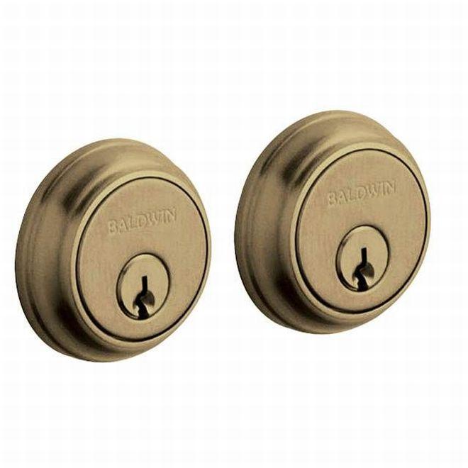 Baldwin 8021050 Traditional 1-5/8" Double Cylinder Deadbolt Antique Brass Finish - NA - NA