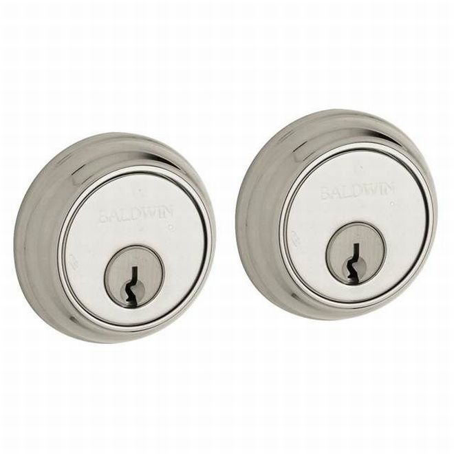Baldwin 8021055 Traditional 1-5/8" Double Cylinder Deadbolt Lifetime Bright Nickel Finish - NA - NA