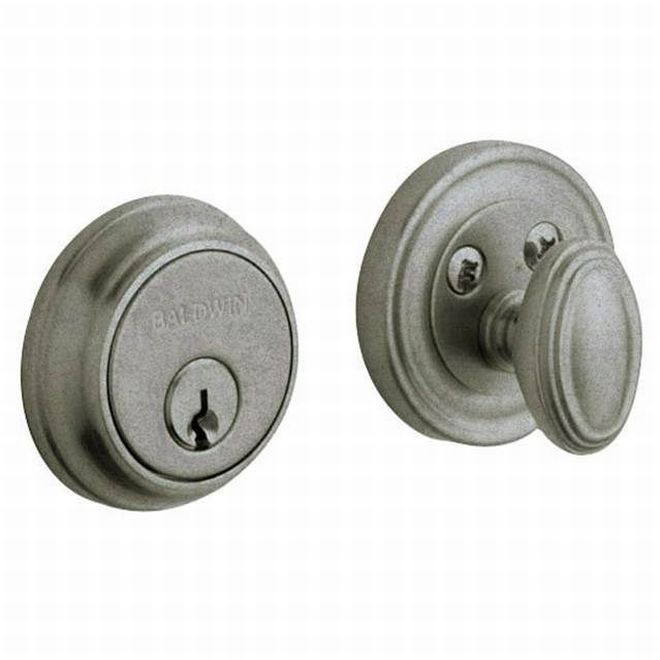 Baldwin 8031452 Traditional 1-5/8" Single Cylinder Deadbolt Distressed Antique Nickel Finish - Distressed Antique Nickel - NA