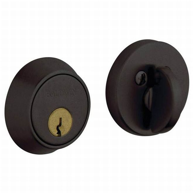 Baldwin 8041402 Contemporary 1-5/8" Single Cylinder Deadbolt Distressed Oil Rubbed Bronze Finish - Distressed Oil Rubbed Bronze - NA