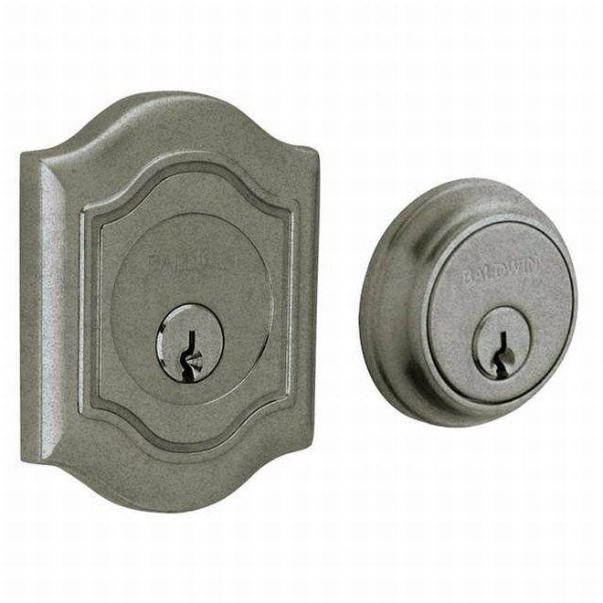 Baldwin 8238452 Bethpage Double Cylinder Deadbolt Distressed Antique Nickel Finish - Distressed Antique Nickel - NA