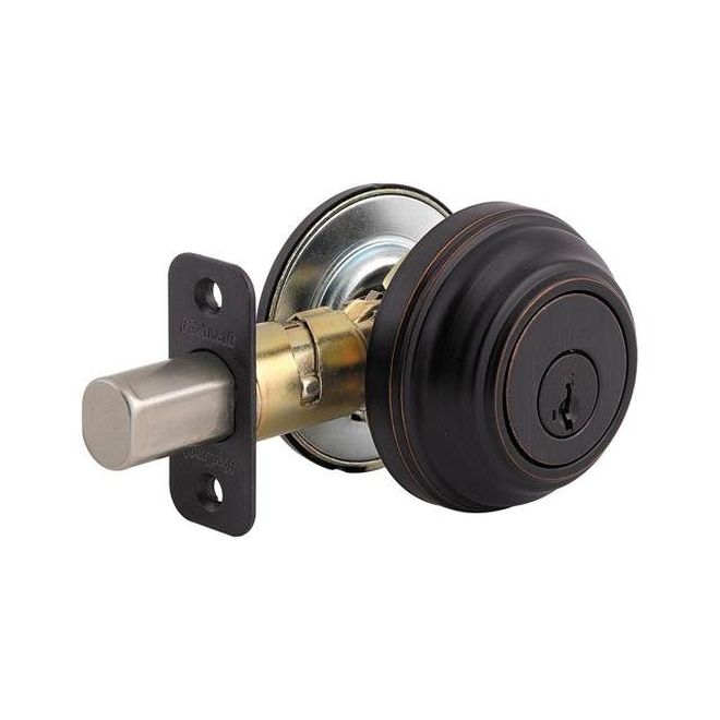 Kwikset 980S  Single Cylinder Deadbolt with New Chassis with RCAL Latch and RCS Strike