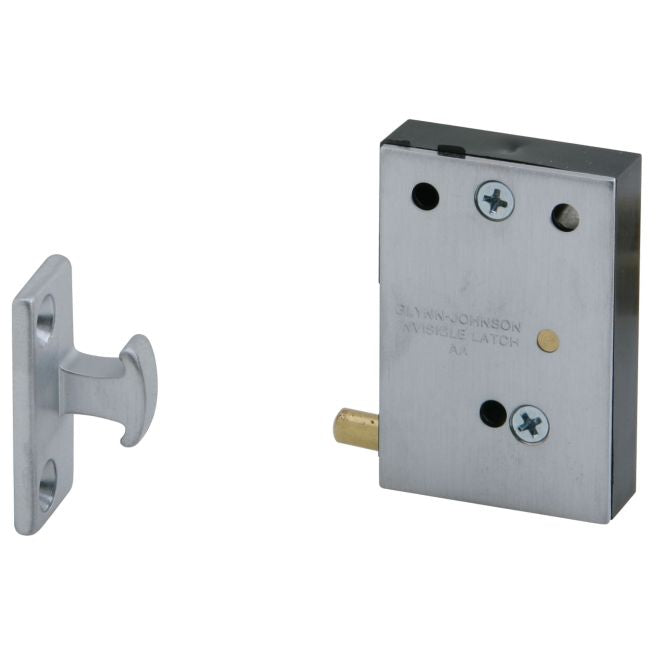 Ives CL1126D Invisible Cabinet Latch Satin Chrome Finish - Satin Chrome - NA