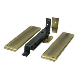 DELTANA SPRING HINGE, DOUBLE ACTION W/ SOLID BRASS COVER PLATES
