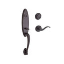 Baldwin Reserve DCCHEXCURRTRR112 Double Cylinder Chesapeake Handleset with Right Hand Curve Lever and Traditional Round Rose with 6AL Latch and Dual Strike Venetian Bronze Finish - Right Hand - NA