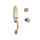 Baldwin Reserve DCCHEXROUTRR049 Double Cylinder Chesapeake Handleset with Round Knob and Traditional Round Rose with 6AL Latch and Dual Strike Matte Brass and Black Finish - NA - NA