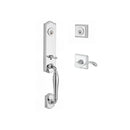 Baldwin Reserve DCNEWXCURLTSR260 Double Cylinder New Hampshire Handleset with Left Hand Curve Lever and Traditional Square Rose with 6AL Latch and Dual Strike Bright Chrome Finish - Left Hand - NA