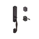 Baldwin Reserve DCNEWXCURRTAR112 Double Cylinder New Hampshire Handleset with Right Hand Curve Lever and Traditional Arch Rose with 6AL Latch and Dual Strike Venetian Bronze Finish - Right Hand - NA