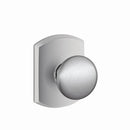 Schlage Residential F10PLY626GRW Plymouth Knob with Greenwich Rose Passage Lock with 16080 Latch and 10027 Strike Satin Chrome Finish - Satin Chrome - NA