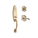 Baldwin Reserve FDCHEXCURRTAR049 Full Dummy Chesapeake Handleset Right Hand Curve Lever and Traditional Arch Rose Matte Brass and Black Finish - Right Hand - NA