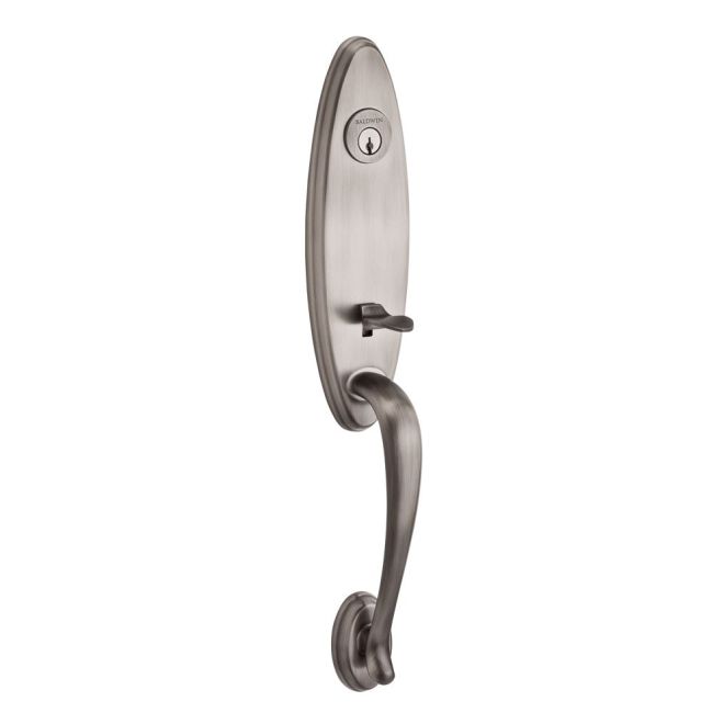 Baldwin Reserve FDCHEXCURRTAR152 Full Dummy Chesapeake Handleset Right Hand Curve Lever and Traditional Arch Rose Matte Antique Nickel Finish - Right Hand - NA