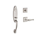 Baldwin Reserve FDCHEXDECLTSR150 Full Dummy Chesapeake Handleset Left Hand Decorative Lever and Traditional Square Rose Satin Nickel Finish - Left Hand - NA