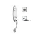 Baldwin Reserve FDCHEXDECLTSR260 Full Dummy Chesapeake Handleset Left Hand Decorative Lever and Traditional Square Rose Bright Chrome Finish - Left Hand - NA