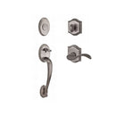 Baldwin Reserve FDCOLXCURLTAR152 Full Dummy Columbus Handleset Left Hand Curve Lever and Traditional Arch Rose Matte Antique Nickel Finish - Left Hand - NA