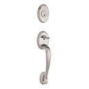 Baldwin Reserve FDCOLXCURLTSR150 Full Dummy Columbus Handleset Left Hand Curve Lever and Traditional Square Rose Satin Nickel Finish - Left Hand - NA