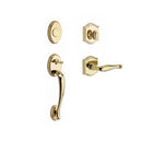 Baldwin Reserve FDCOLXDECLTAR003 Full Dummy Columbus Handleset Left Hand Decorative Lever and Traditional Arch Rose Lifetime Brass Finish - Left Hand - NA