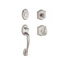 Baldwin Reserve FDCOLXELLTAR150 Full Dummy Columbus Handleset Ellipse Knob and Traditional Arch Rose Satin Nickel Finish - Satin Nickel - NA