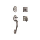 Baldwin Reserve FDCOLXELLTSR152 Full Dummy Columbus Handleset Ellipse Knob and Traditional Square Rose Matte Antique Nickel Finish - NA - NA