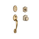 Baldwin Reserve FDCOLXROUTAR049 Full Dummy Columbus Handleset Round Knob and Traditional Arch Rose Matte Brass and Black Finish - NA - NA