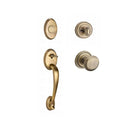 Baldwin Reserve FDCOLXROUTRR049 Full Dummy Columbus Handleset Round Knob and Traditional Round Rose Matte Brass and Black Finish - NA - NA