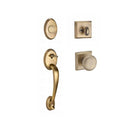 Baldwin Reserve FDCOLXROUTSR049 Full Dummy Columbus Handleset Round Knob and Traditional Square Rose Matte Brass and Black Finish - NA - NA