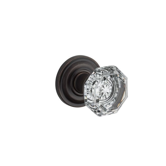Baldwin Reserve FDCRYTRR112 Full Dummy Crystal Knob and Traditional Round Rose Venetian Bronze Finish - Venetian Bronze - Brass