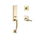 Baldwin Reserve FDDELXDECLTSR003 Full Dummy Del Mar Handleset Left Hand Decorative Lever and Traditional Square Rose Lifetime Brass Finish - Left Hand - NA