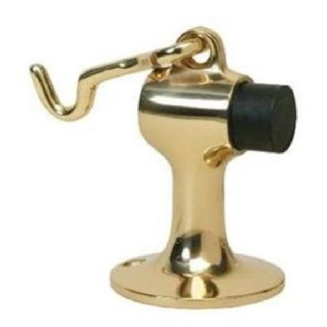 Ives FS4463 Solid Brass Floor Stop and Heavy Duty Holder with Masonry Mounting Bright Brass Finish - Bright Brass - NA