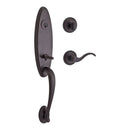 Baldwin Reserve SCCHEXCURLTRR112 Single Cylinder Chesapeake Handleset Left Hand Curve Lever and Traditional Round Rose with 6AL Latch and Dual Strike Venetian Bronze Finish - Left Hand - NA
