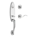 Baldwin Reserve SCCHEXCURLTRR260 Single Cylinder Chesapeake Handleset Left Hand Curve Lever and Traditional Round Rose with 6AL Latch and Dual Strike Bright Chrome Finish - Left Hand - NA