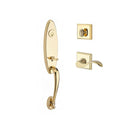 Baldwin Reserve SCCHEXCURRTSR003 Single Cylinder Chesapeake Handleset Right Hand Curve Lever and Traditional Square Rose with 6AL Latch and Dual Strike Lifetime Brass Finish - Right Hand - NA