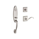 Baldwin Reserve SCCHEXCURRTSR150 Single Cylinder Chesapeake Handleset Right Hand Curve Lever and Traditional Square Rose with 6AL Latch and Dual Strike Satin Nickel Finish - Right Hand - NA