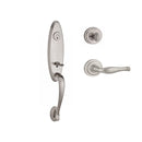 Baldwin Reserve SCCHEXDECLTRR150 Single Cylinder Chesapeake Handleset Left Hand Decorative Lever and Traditional Round Rose with 6AL Latch and Dual Strike Satin Nickel Finish - Left Hand - NA