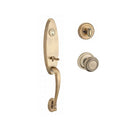 Baldwin Reserve SCCHEXTRATRR049 Single Cylinder Chesapeake Handleset Traditional Knob and Traditional Round Rose with 6AL Latch and Dual Strike Matte Brass and Black Finish - NA - NA